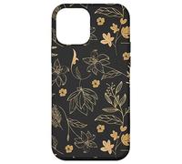 Cottagecore Vintage Garden Black Botanical Floral Flower Carcasa para iPhone 12 Mini