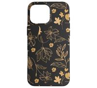 Cottagecore Vintage Garden Black Botanical Floral Flower Carcasa para iPhone 16 Pro MAX