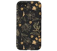Cottagecore Vintage Garden Black Botanical Floral Flower Carcasa para iPhone SE (2020) / 7/8