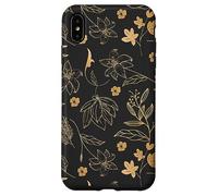 Cottagecore Vintage Garden Black Botanical Floral Flower Carcasa para iPhone XS MAX