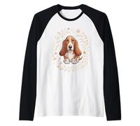 Cottagecore Wildflower Basset Hound Dog Lover Owner Camiseta Manga Raglan