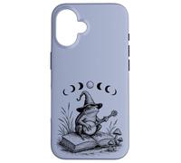 Cottagecore Wizard Frog Lover Moon Toad Banjo Lector de libros Carcasa para iPhone 16