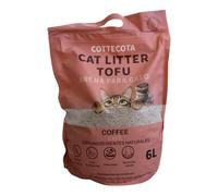 COTTECOTA - Arena Suave de Tofu para Gatos con Frescor de café 6L, Arena para mascota vegetal absorvente, Arena de tofu para gatos antiolor y absorvente