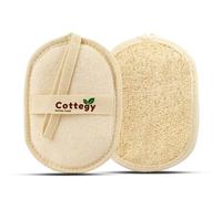 Cottegy Esponja exfoliante natural egipcia de lufa, paquete de 2 unidades (1 unidad), esponja ecológica de baño y ducha para cara y cuerpo, 100% natural, ideal para hombres y mujeres
