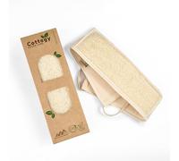 Cottegy Esponja natural egipcia para usar en la ducha, exfoliante natural de lufa para hombres y mujeres para limpiar tu espalda profundamente, 1 unidad (paquete de 1)