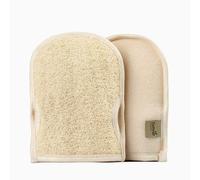 Cottegy Guantes de lufa exfoliantes de alta calidad, guantes de esponja natural egipcia de Loufa para una piel suave y radiante, exfoliación suave y limpieza profunda (paquete de 2) o (paquete de 1)