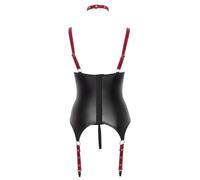 Cottelli Bondage Basque Set para mujer Negro/Rojo L