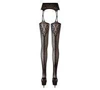 Cottelli - Medias de rejilla con estampado (negro) - L/XL