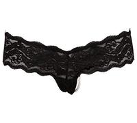 Cottelli Collection - Juego de lencería mujer Secret Perla Tanga Braguitas, mediano, color negro