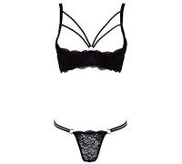 Cottelli - Sujetador anillos con tanga (negro)