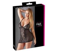 Cottelli Talla Grande - camisón transparente de encaje (negro) - 2XL