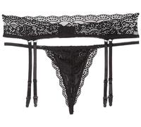 Cottelli - liguero y tanga de encaje (negro) - M