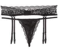 Cottelli - liguero y tanga de encaje (negro) - L