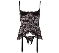Cottelli - Encaje con volantes - Top con liguero (negro)