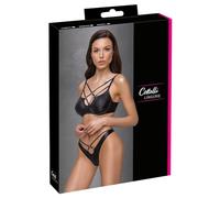 Cottelli Collection Ropa interior erótica de cuero y látex para mujer BH Set matt 75B/S