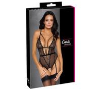 Cottelli Collection Ropa interior erótica de cuero y látex para mujer Body Perlenkette S