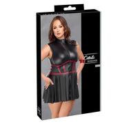 Cottelli Collection Ropa interior erótica de cuero y látex para mujer Kleid Mieder Bondage XL