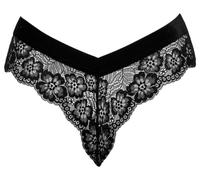 Cottelli Collection Ropa interior erótica de cuero y látex para mujer Panty mit Kette M