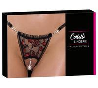 Cottelli Collection Ropa interior erótica de cuero y látex para mujer Rio ouvert Perle S/M