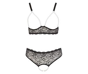 Cottelli Collection Sujetador perlenset con cuentas Cadenas Set, Negro, talla 3 X L negro