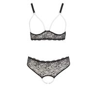 Cottelli Collection Sujetador perlenset con cuentas Cadenas Set, Negro, talla L negro large