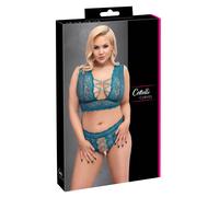 Cottelli Conjunto De Encaje Seductor: Sujetador Con Escote Profundo Y Abierto