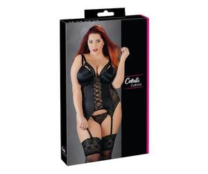 Cottelli Curves Basque para mujer Negro XL