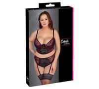 Cottelli Curves Conjunto de sujetador para mujer Black/Red 95C/XXL