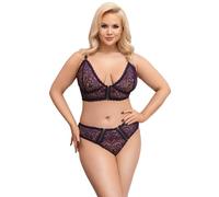 Cottelli Collection - Conjunto Curves lila traslúcido con diseño - Talla XL