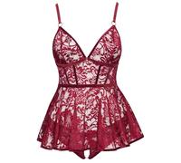 Cottelli Curves - Conjunto para mujer, color burdeos, talla XL