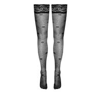 Ropa interior erótica de cuero y látex para mujer marca Cotelli Legwear Hold-ups Rose 3