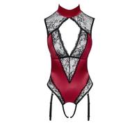 Cottelli Lencería Crotchless Body para Mujer Rojo/Negro XL