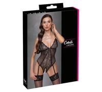 Cottelli Lingerie Body abierto con tirantes extraíbles para mujer Negro XL
