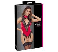 Cottelli LINGERIE Body Con Tiras Abiertas En Elegante Satén Rojo