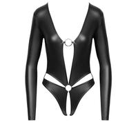 Cottelli Lingerie Body de manga larga para mujer Negro XL