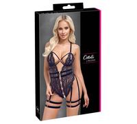Cottelli LINGERIE Body de Tiras Ouvert de Encaje, Tirantes Y Harnesse Ajustable