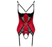 Cottelli Lingerie Camisa con tirantes Set para mujer Rojo/Negro L