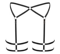 Cottelli Lingerie Cinturón de liga para mujer Black S/M