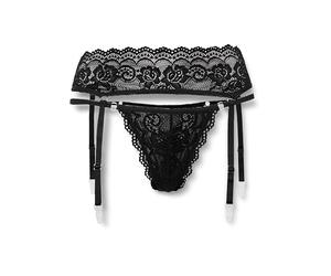 Cottelli Lingerie Conjunto de cuerda y liguero para mujer Black S