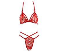 Cottelli Lingerie Conjunto de encaje para mujer Red S