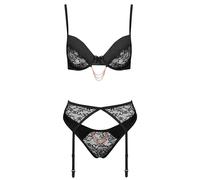 Cottelli Lingerie - Conjunto de sujetador para mujer, cadena negra 75B/S