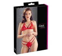 Cottelli LINGERIE Flores Spitzenset Con Sujetador Soft Y Ouvert Tanga Rojo