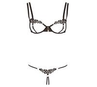 Cottelli Lingerie Minimalistic Conjunto de sujetador para mujer Black L