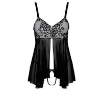 Cottelli Lingerie Muñeca bebé y tanga para mujer Black/White XL