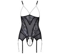 Cottelli Lingerie Pearl Camisa con tirantes Set para mujer Negro S