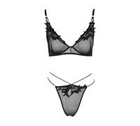 Cottelli - Conjunto de sujetador transparente y encaje (negro) - M