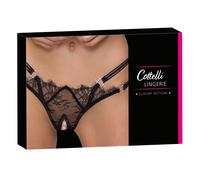 Cottelli LINGERIE Tanga Abierto Con Encaje De Pestañas Y Elementos De Strass