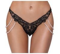 Cottelli LINGERIE Tanga Erótico Rio Con Cadenas De Perlas Y Bordado Elegante