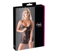 Cottelli - vestido de encaje brillante a rayas (negro) - M