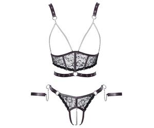 COTTELLI Mujer Top Bondage S Conjunto de Lencería, Negro, S, Negro, S